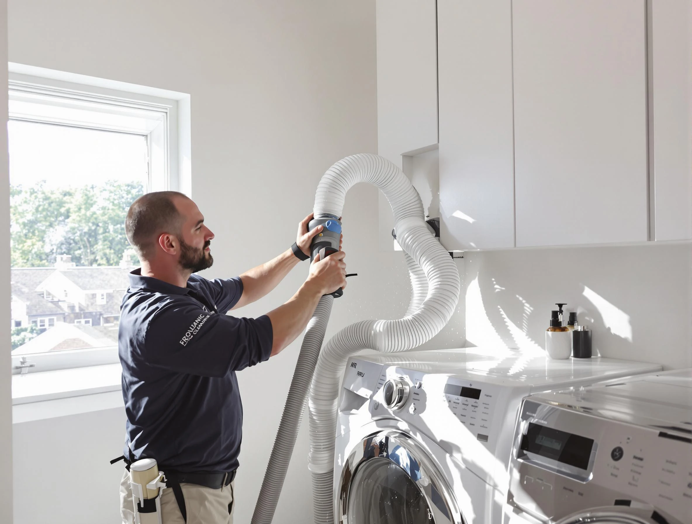 Certified Green Hill Dryer Vent Cleaning technician performing dryer vent cleaning in Green Hill